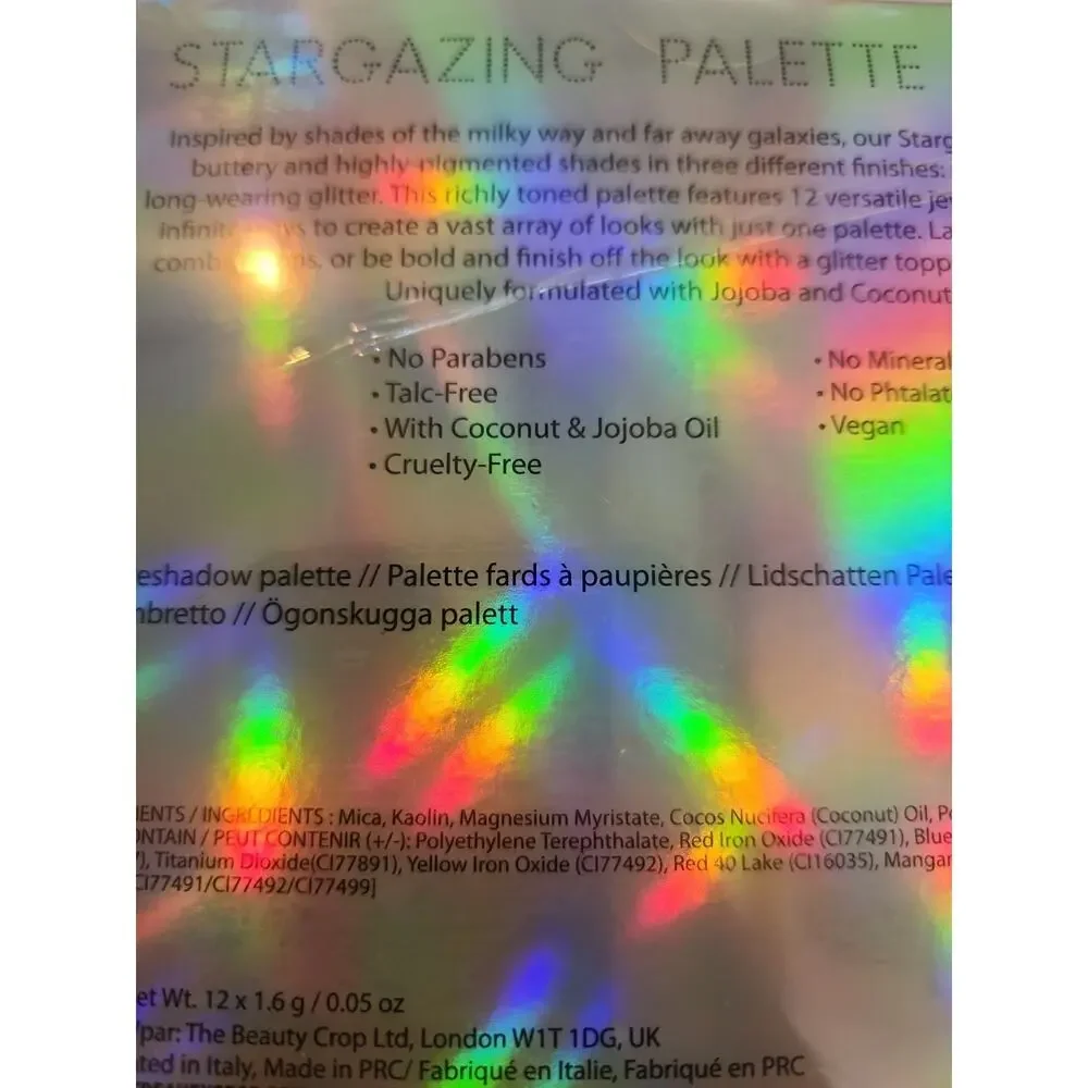 The Beauty Crop Stargazing Palette Eyeshadow 12 Colors Coconut Talc-Free Sealed